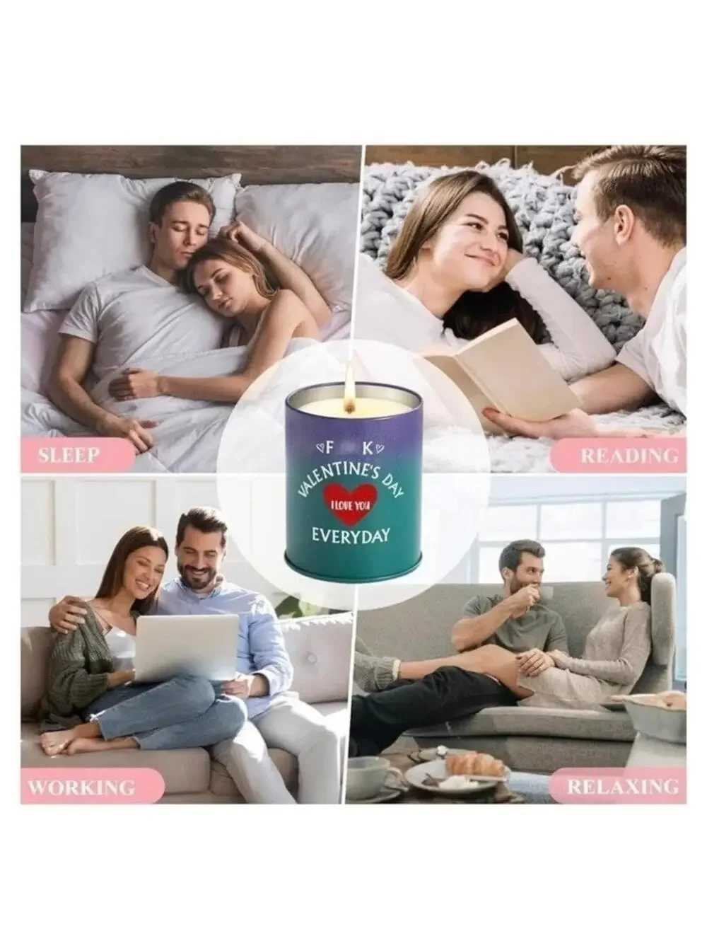 Funny “Fck Valentines Day I Love You Everyday” Soy Candle, Lavender Scented New